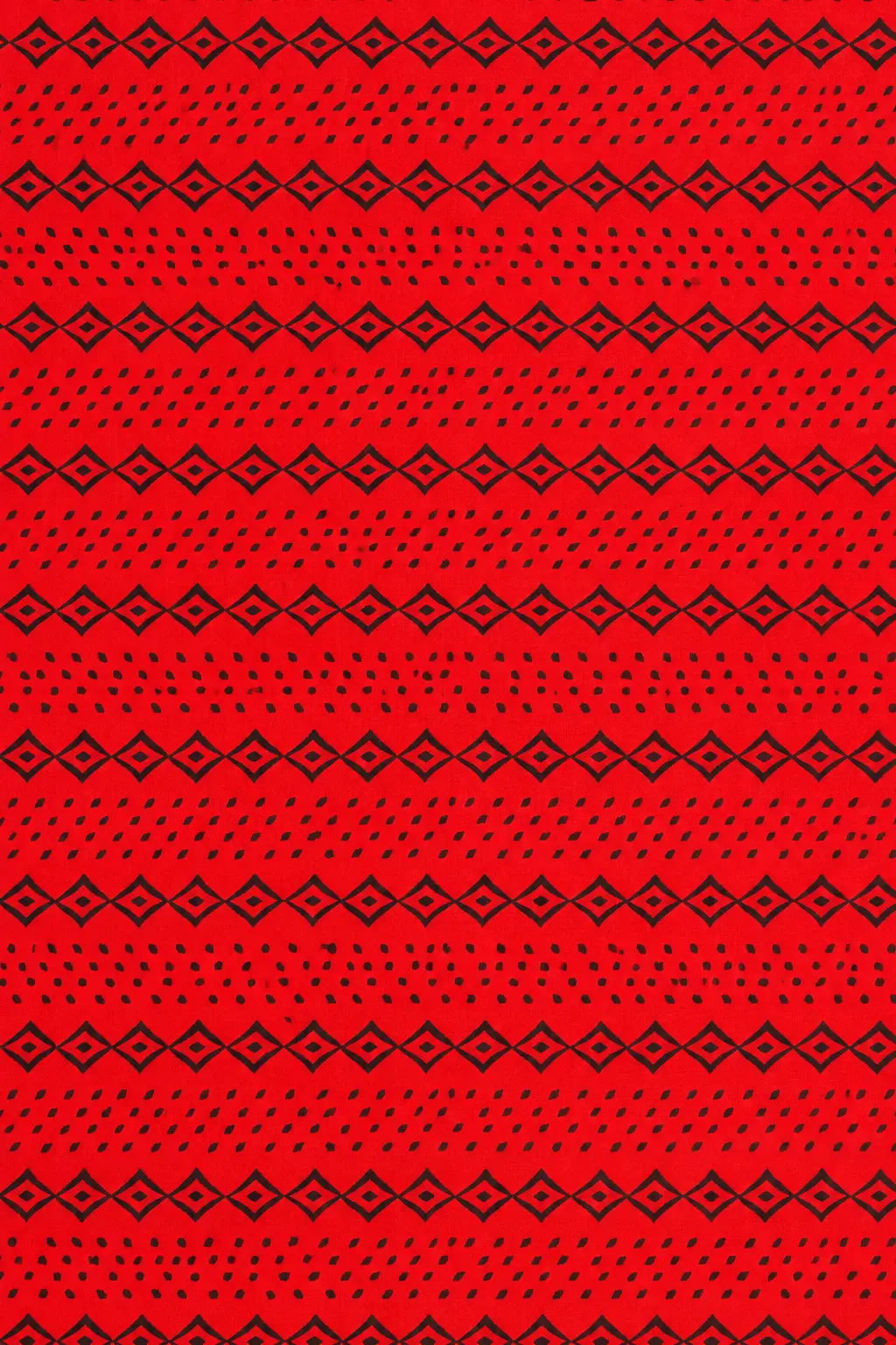 Red Black Geometric Stripe Hand Block Printed 60s×60s Cotton Fabric A
