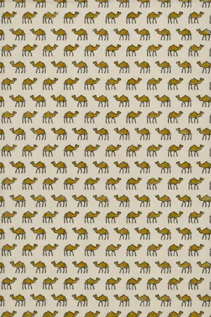 Mustard Camel Hand Block Printed 60s×60s Cotton Fabric A