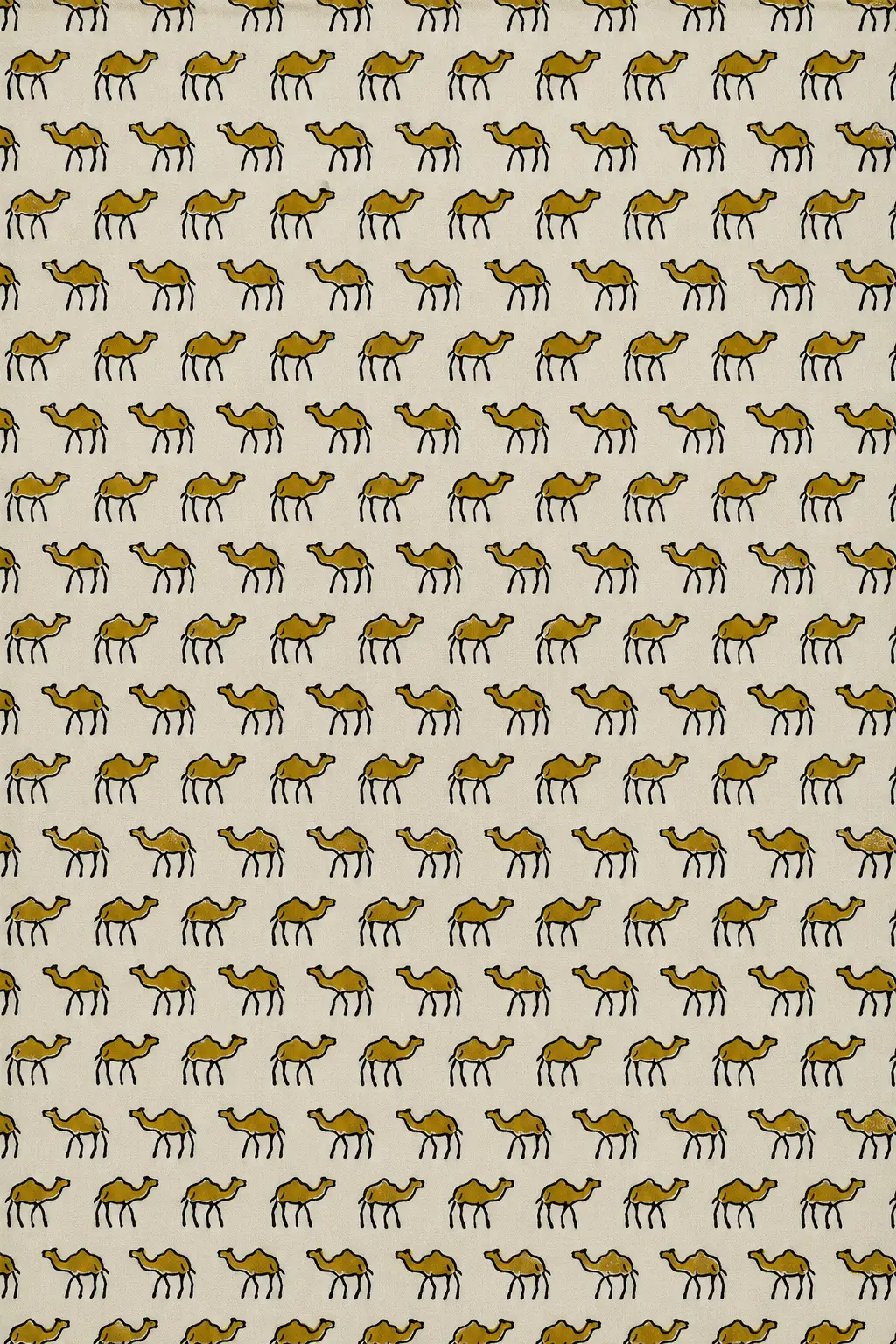 Mustard Camel Hand Block Printed 60s×60s Cotton Fabric A