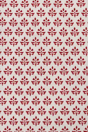 Maroon Floral Buta 60:60 Hand Block Printed Cotton Fabric A