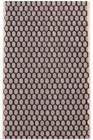 Black & Ivory Mughal Boota Hand Block Print Fabric A