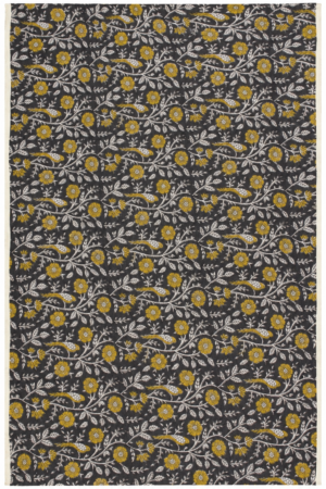 Royal Mustard Floral Hand Block Print Fabric A