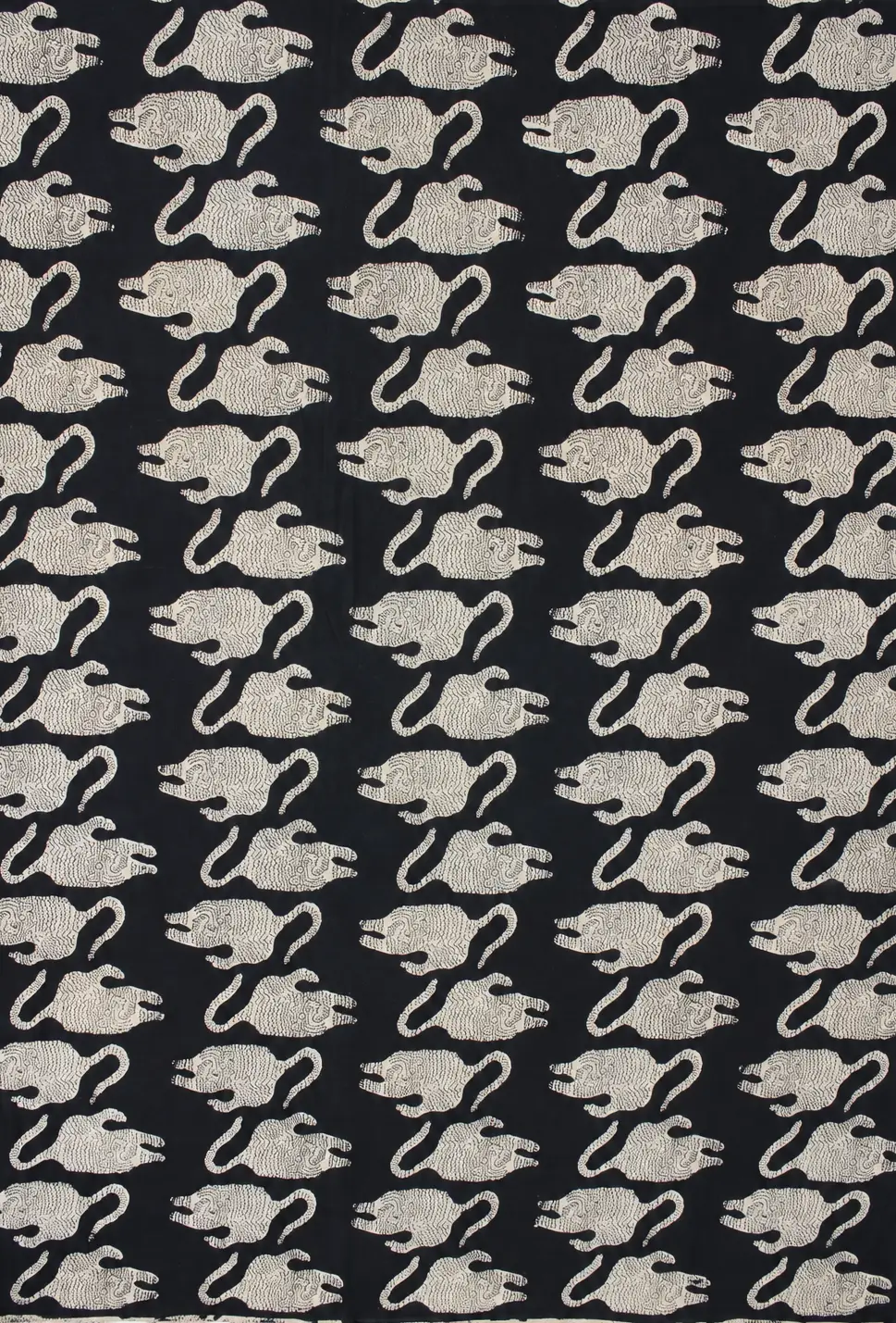Heritage Ivory Elephant Hand Block Print Fabric A