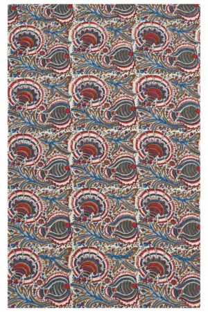 Traditional Paisley & Floral Hand Block Printed 60×60 Cotton Fabric